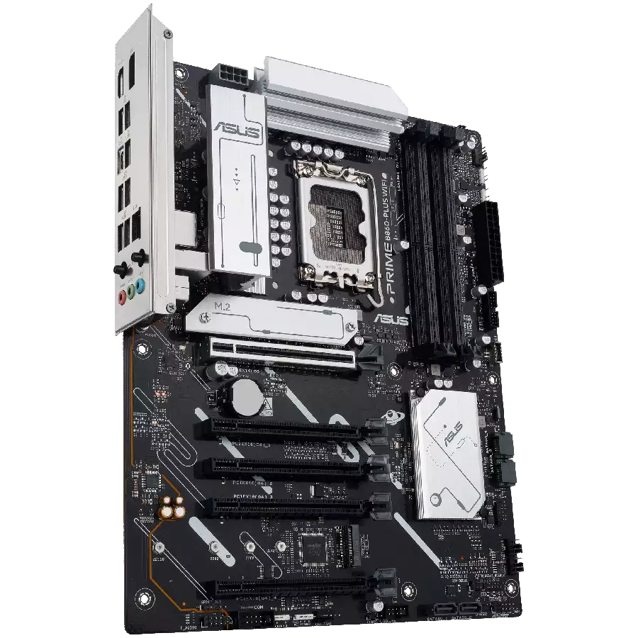 ASUS Main Board Desktop LGA1851 Intel B860 Chipset 4 x DIMM slots, max. 256GB, DDR5 1 x DisplayPort 1 x HDMI port 1 x Wi-Fi module 2 x M.2 slots 4 x SATA ATX Form Factor