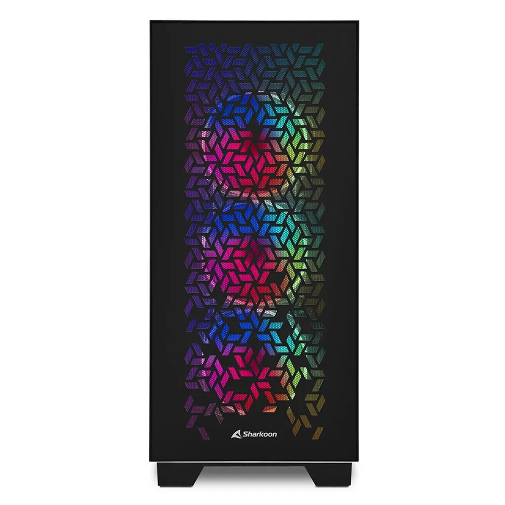 Корпус Sharkoon ELITE SHARK CA300H BE, Midi Tower, E-ATX, Black, 4x3.5"/7x2.5", 2xUSB3.0, USB-C