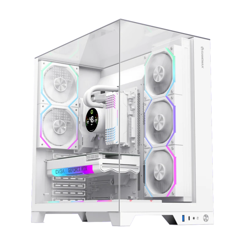Корпус GameMax Infinity Pro WH, Midi Tower, ATX, White, 3x2.5"/1x3.5", USB3.0, USB-C, RGB