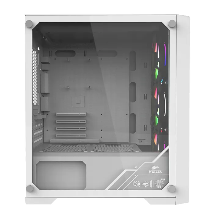 Корпус Wintek Andromeda D531-W TG, Midi Tower, m-ATX, White, 1x2.5"/2x3.5", 3xUSB, RGB