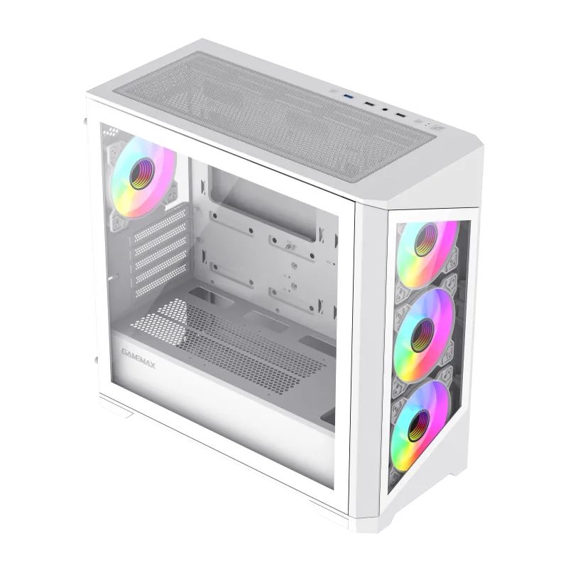 Корпус GameMax Destroyer TGW, Midi Tower, m-ATX, White, 2x3.5"/3x2.5", 2xUSB2.0, USB3.0