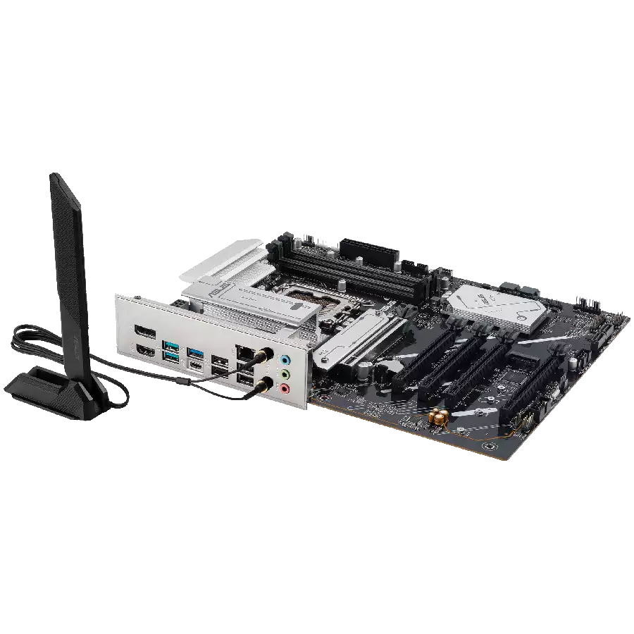 ASUS Main Board Desktop LGA1851 Intel B860 Chipset 4 x DIMM slots, max. 256GB, DDR5 1 x DisplayPort 1 x HDMI port 1 x Wi-Fi module 2 x M.2 slots 4 x SATA ATX Form Factor