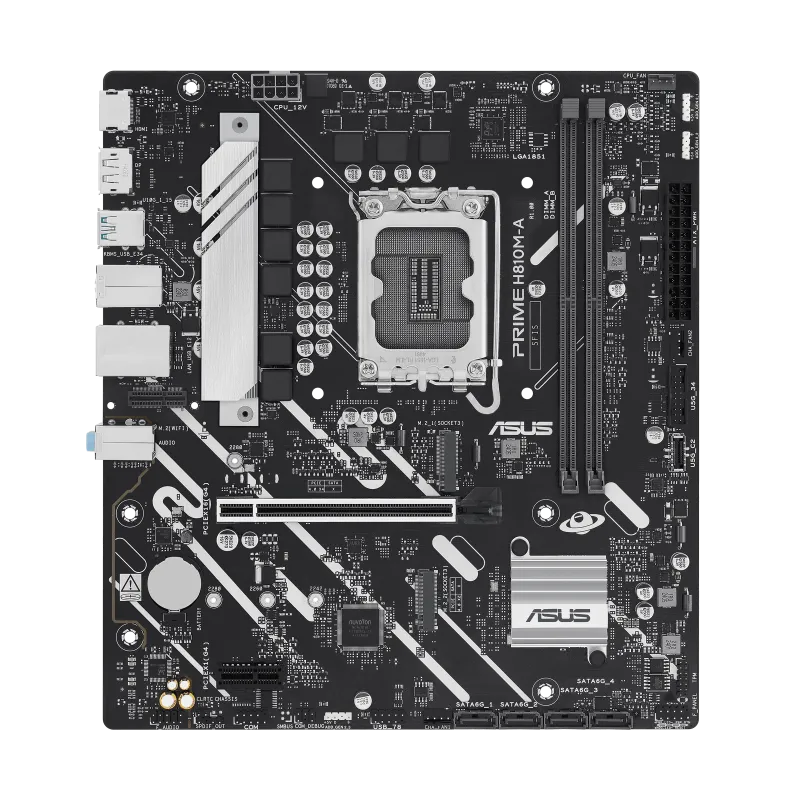 Материнская плата ASUS PRIME H810M-A-CSM, LGA1851 H810 2xDDR5 4xSATA 2xM.2 HDMI DP USB-C mATX
