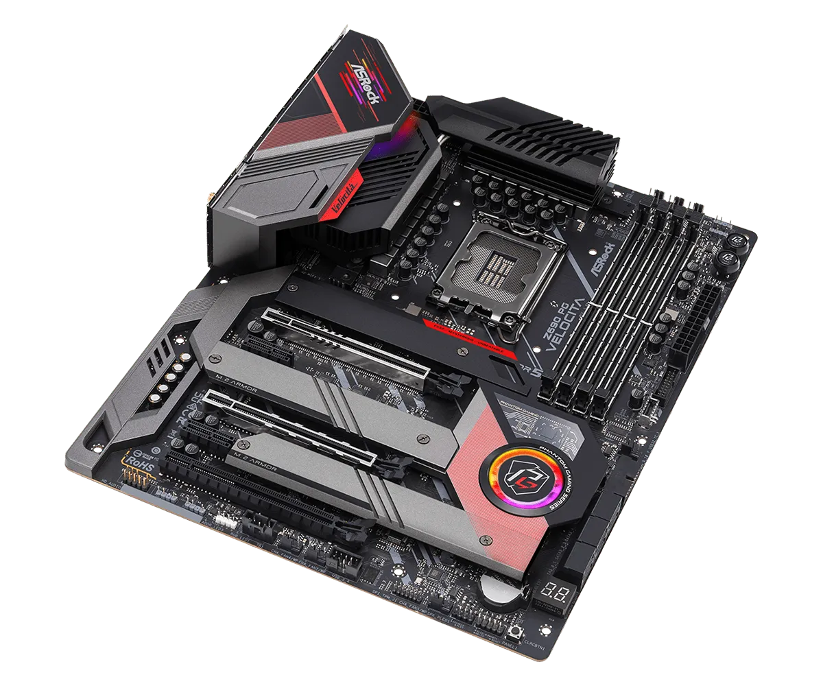 Матплата ASRock Z690 PG Velocita, iZ690,S1700,ATX,4DDR-5,3PCI-Ex16,6SATA,4xM.2,HDMI,DP,17USB