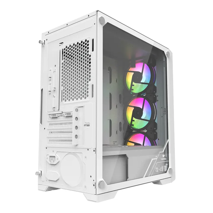 Корпус Wintek Andromeda D531-W TG, Midi Tower, m-ATX, White, 1x2.5"/2x3.5", 3xUSB, RGB