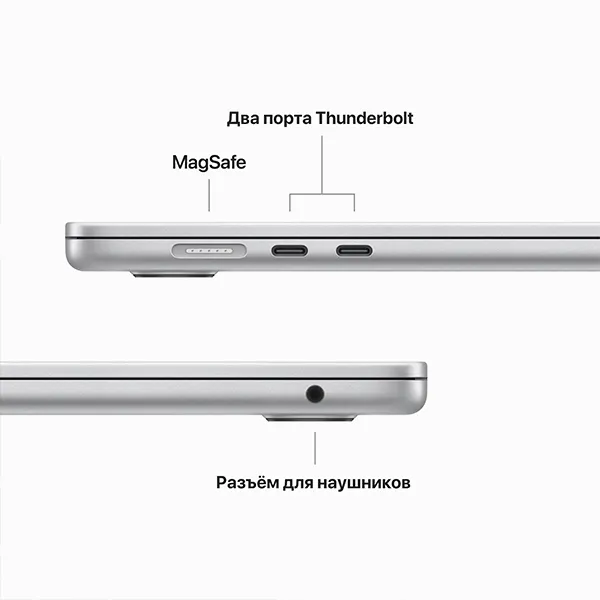 Ноутбук Apple MacBook Air A3114, Apple M3/15.3"Retina/8GB/256GB/10-core GPU/MacOS/Silver