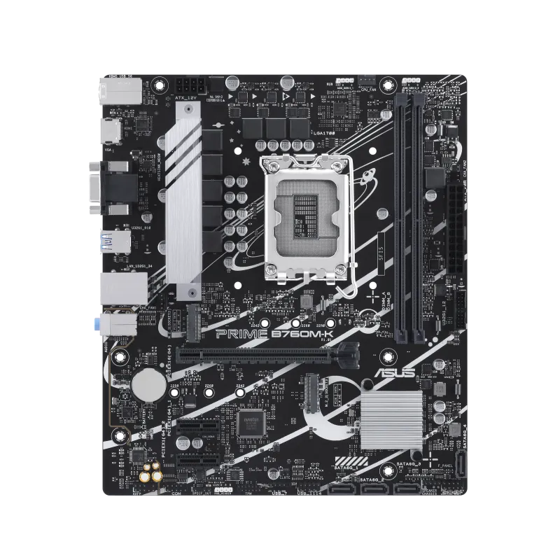 Матплата Asus Prime B760M-K, iB760, S1700, mATX, 2DDR-5, 1xPCI-Ex16, 4SATA, 2xM.2, VGA, HDMI, 11USB