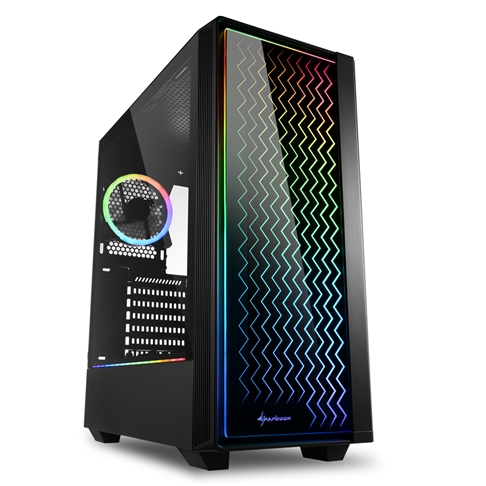 Корпус Sharkoon RGB LIT 200, Midi Tower, ATX, Black, 2x3.5"/6x2.5", USB2.0, 2xUSB3.0