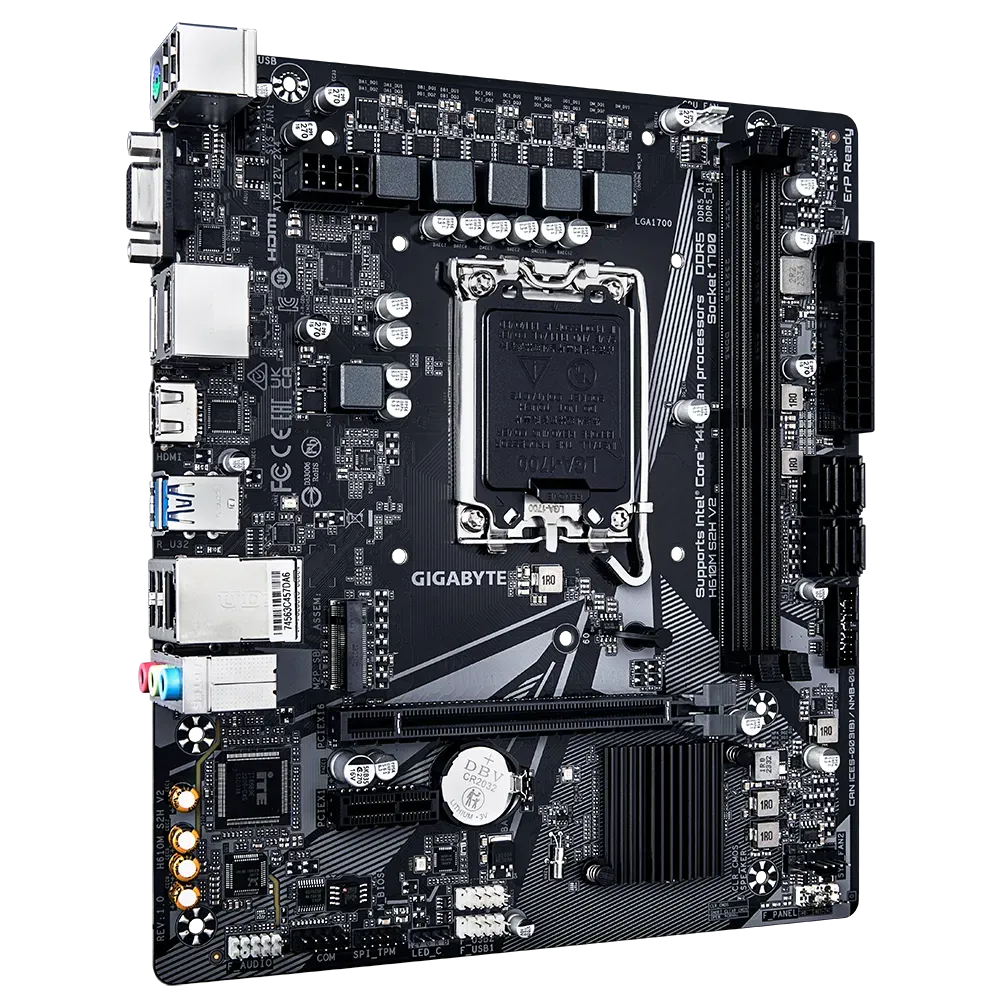 Матплата Gigabyte H610M S2H V2, iH610, S1700, mATX, 2DDR-5, PCI-Ex16, 4SATA,1xM.2,HDMI,2DP,VGA,12USB