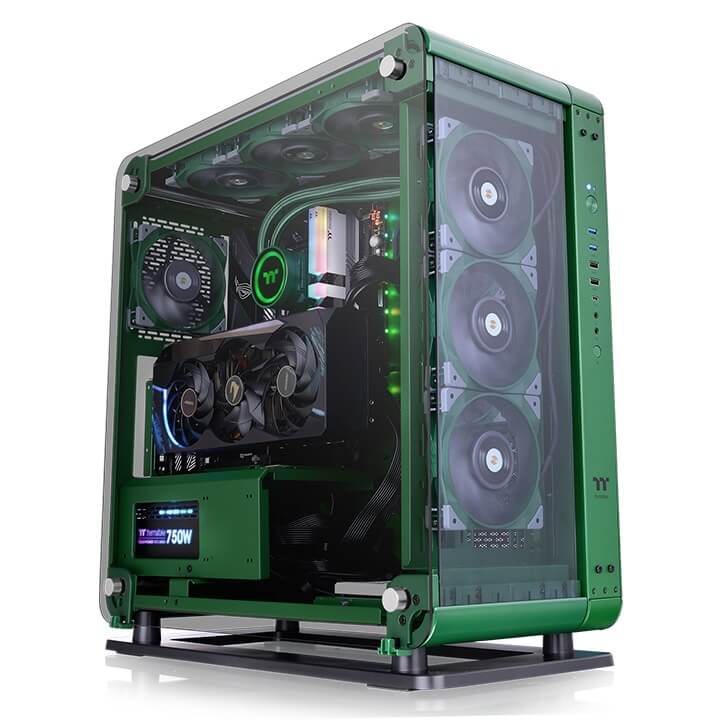 Корпус Thermaltake Core P6 TG Racing Green, Midi Tower, ATX, 4x3.5"/8x2.5", 2xUSB, 2xUSB3.0, USB-C