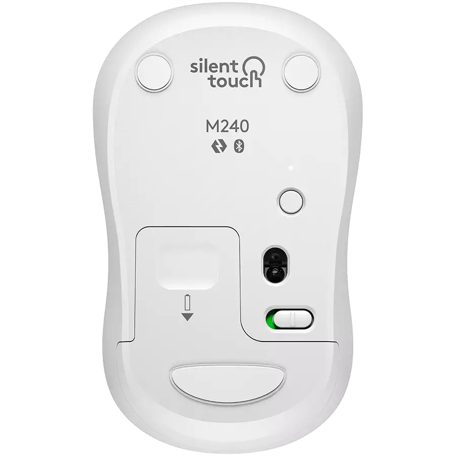 Мышь беспроводная Logitech M240 Silent Off White Bluetooth (белая, оптическая, 400-4000dpi, бесшумная)
