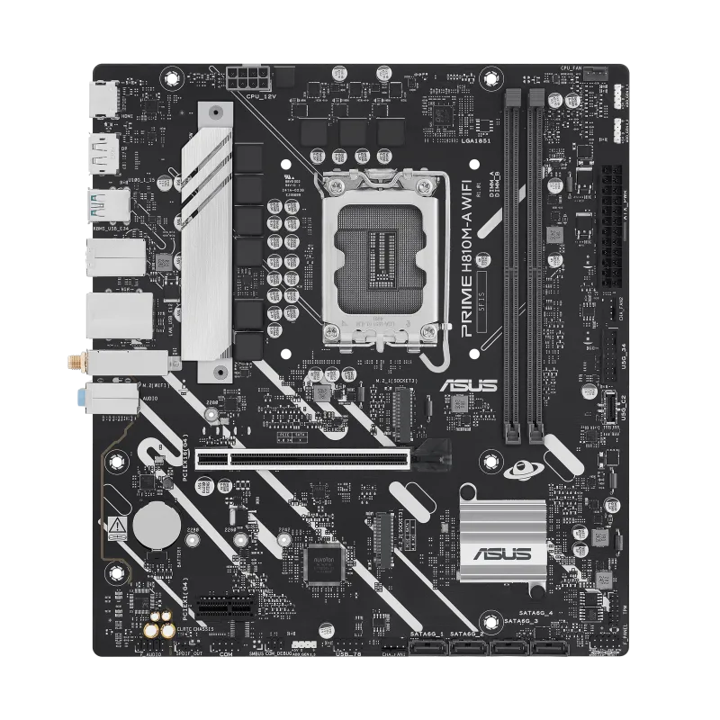 Материнская плата ASUS PRIME H810M-A WIFI, LGA1851 H810 2xDDR5 4xSATA 2xM.2 HDMI DP USB-C mATX