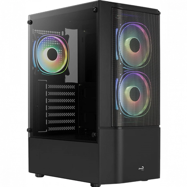 Корпус AeroCool Quantum Mesh-G-BK-v3, Midi Tower, ATX, Black, 2x3.5"/2x2.5", USB, 2xUSB3.0, RGB
