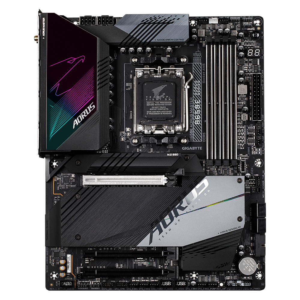 Матплата Gigabyte B650E Aorus Master, AM5, ATX, 4DDR-5, 3xPCI-Ex16, 4SATA ,4xM.2, HDMI, WiFi, 20USB