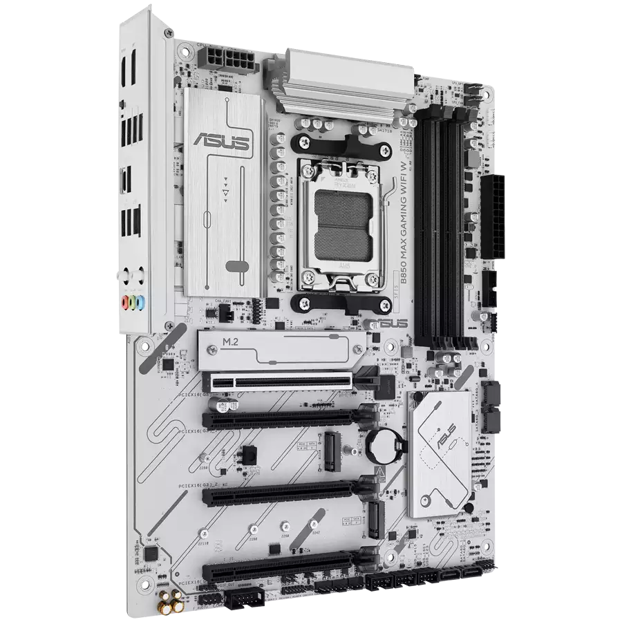 ASUS Main Board Desktop Socket AM5 AMD B850 Chipset 4 xDIMM slots,DDR5 1 x DisplayPort 1 x HDMI port 1 x PCIe 5.0 x16 slot(supports x16 mode) 1 x Wi-Fi module 3 x M.2 4 x SATA ATX Form Factor