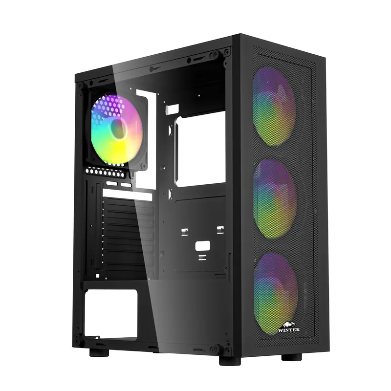 Корпус Wintek Magic L204-B-M TG, Midi Tower, ATX, Black,  2x3.5"/1x2.5", USB, USB3.0