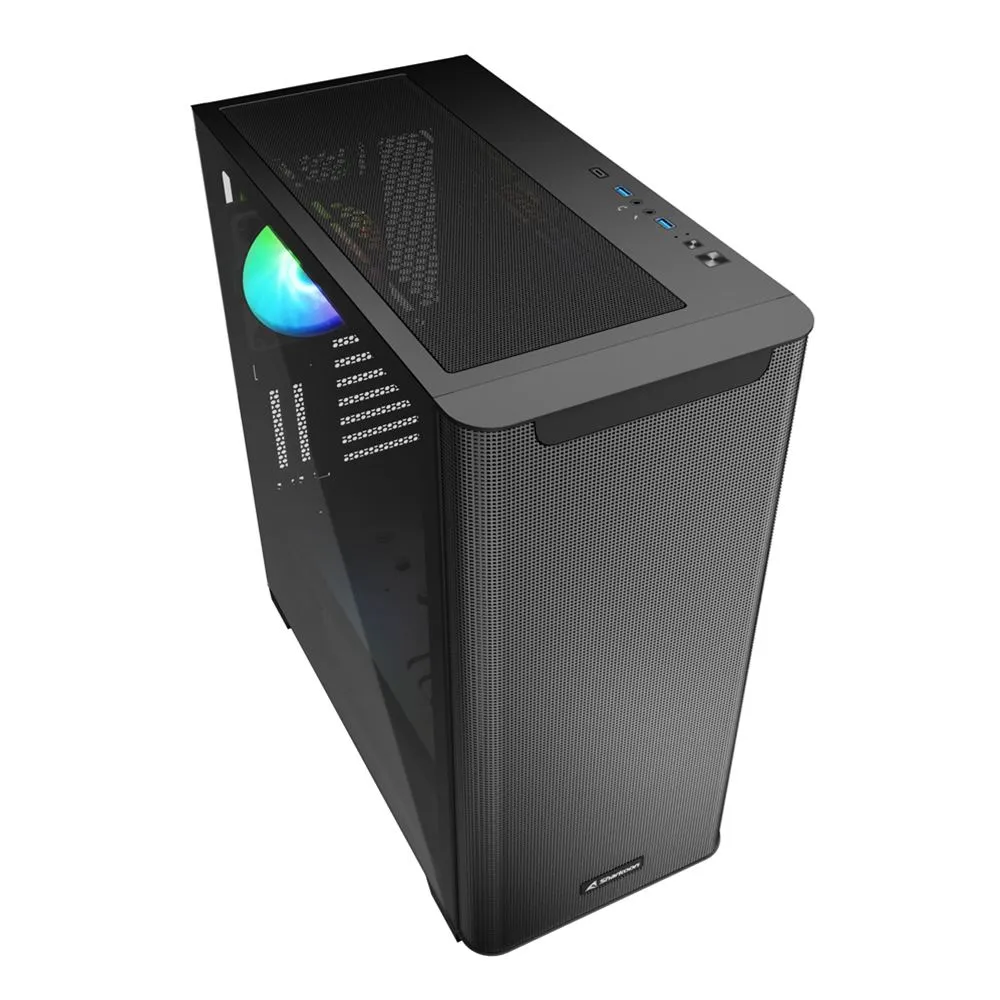 Корпус Sharkoon M30 RGB, Midi Tower, E-ATX, ATX, Black, 2x3.5"/4x2.5", 2xUSB3.0, USB-C