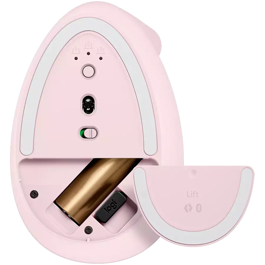 Мышь беспроводная Logitech LIFT ROSE (400-4000 dpi, Bluetooth, USB-ресивер Logi Bolt®, 4 настраиваемые кнопки)