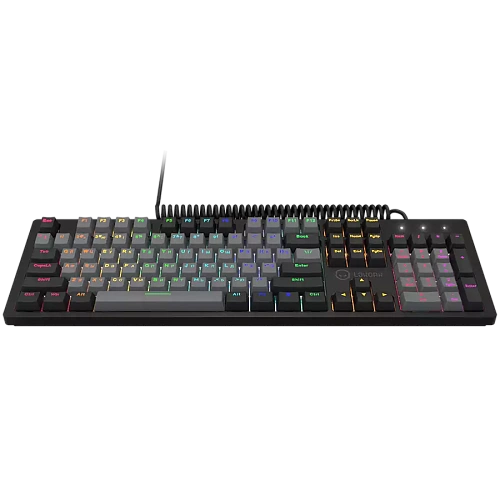 LORGAR Azar 514, Wired mechanical gaming keyboard, RGB backlight, 1680000 colour variations, 18 modes, keys number: 104, 50M clicks, linear dream switches, spring cable up to 3.4m, ABS plastic+metal, magnetic cover, 450*136*39mm, 1.17kg, black, EN+RU layo