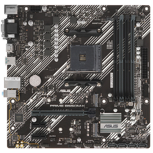 Материнская плата ASUS PRIME B550M-K  AM4 4xDDR4 4xSATA3 RAID 2xM.2 DVI-D D-Sub HDMI mATX