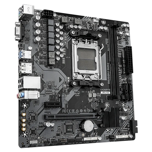 Матплата Gigabyte B650M S2H, AM5, mATX, 2DDR-5, 1xPCI-Ex16, 4SATA, 1xM.2, VGA, HDMI, DP, 12USB