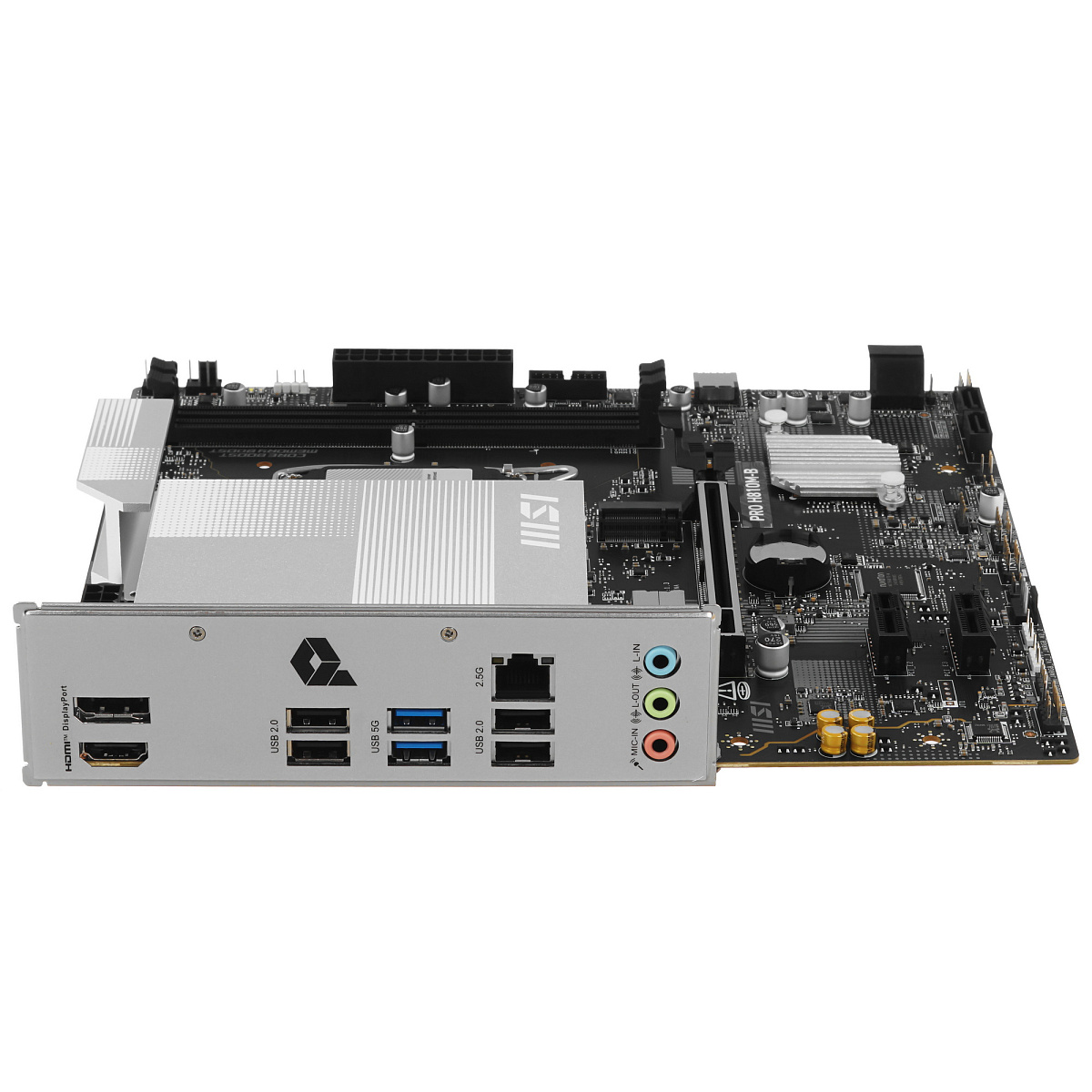 Матплата MSI PRO H810M-B, iH810, S1851, mATX, 4DDR-5, 1хPCI-Ex16, 2SATA, 1xM.2, HDMI, VGA, DP, 24USB