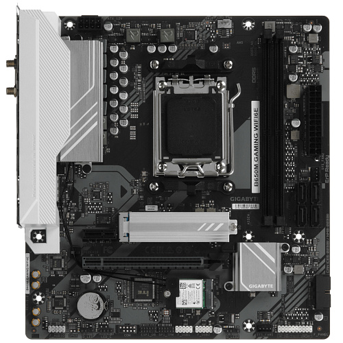 Матплата Gigabyte B650M Gaming WiFi6E, AM5, mATX, 2DDR-5, 1xPCI-Ex16, SATA, M.2, HDMI, VGA, 12USB