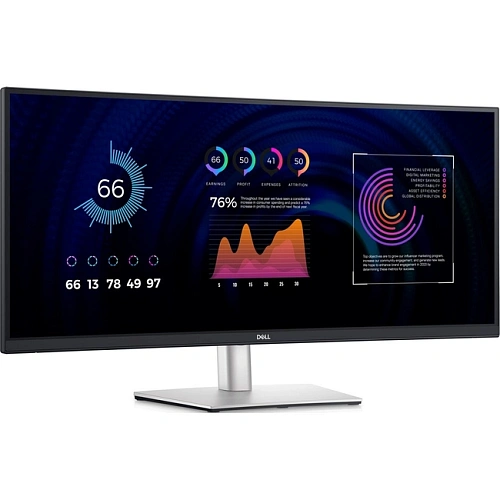 Монитор 34" Dell P3424WE, Black-Silver, IPS, 3440x1440@60Hz, 300кд/м2, 1000:1, 5ms, USB, HDMI, DP