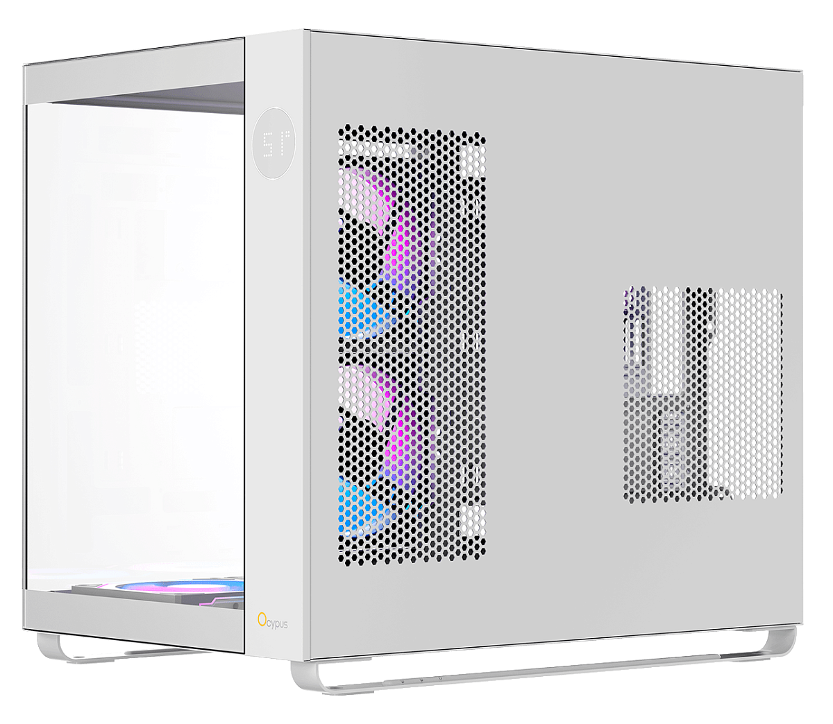 Корпус Ocypus Iota C70 WH ARGB ATX/mATX/mITX 2xUSB, Type-C, Предустановлены 6 вентиляторов с ARGB подсветкой, Белый, Iota-C70-WHD600XX-GL
