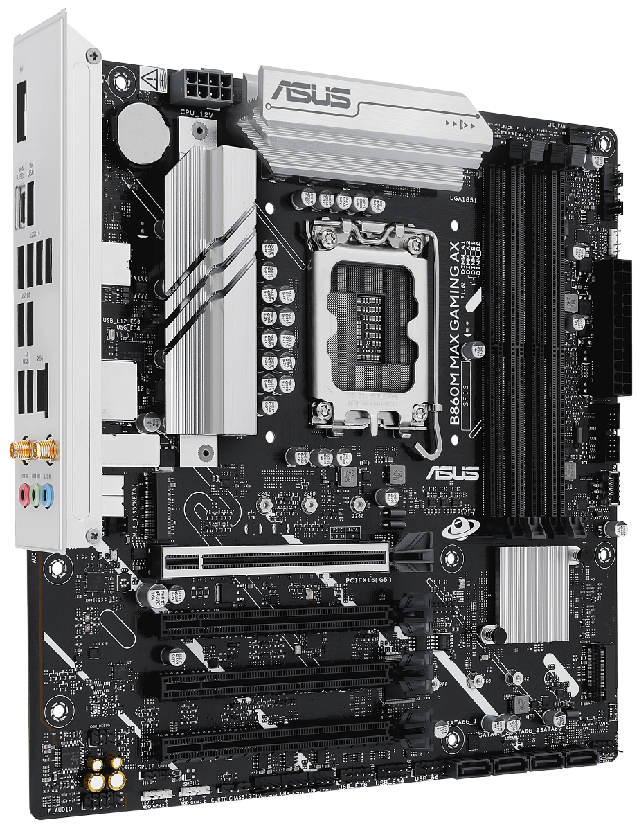 Материнская плата ASUS B860M MAX GAMING AX, LGA1851 B860 4xDDR5 4xSATA 3xM.2 DP USB-C mATX