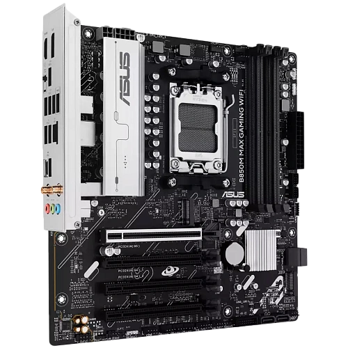 ASUS Main Board Desktop AMD Socket AM5 AMD B850 Chipset 4 x DIMM slots, max. 256GB 1 x DisplayPort 1 x HDMI port 1 x Wi-Fi module 3 x M.2 slots 4 x SATA ATX Form Factor