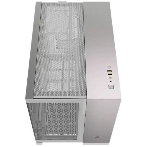 CORSAIR 2500X Micro ATX Dual Chamber PC Case - White/Satin Gray Aluminum
