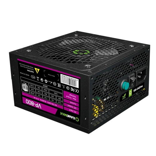 БП ATX 800W GameMax VP-800, Bronze, 20+4/20+4+8/24+4/24+8, 12сm, 2x6+2p PCI-E