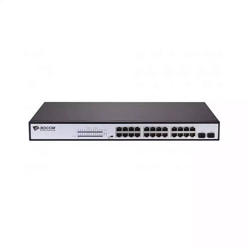 Switch 24 port BDCOM S1526-24P, 24x10/100/1000 Мбит/с, 2хGigabit Ethernet SFP, PoE