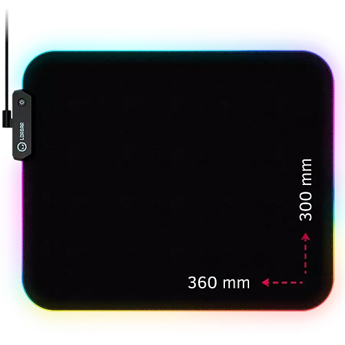 Lorgar Steller 913, Gaming mouse pad, High-speed surface, anti-slip rubber base, RGB backlight, USB connection, Lorgar WP Gameware support, size: 360mm x 300mm x 3mm, weight 0.250kg