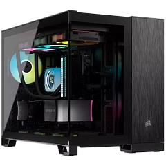 CORSAIR 2500X Micro ATX Dual Chamber PC Case - Black/Obsidian Aluminum