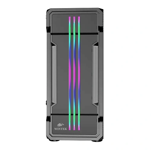 Корпус Wintek Flame-V2 D537-B TG, Midi Tower, ATX, Black, 2x3.5"/1x2.5", 3xUSB