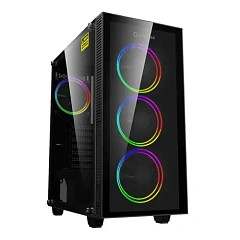 Корпус GameMax Draco XD, Midi Tower, ATX, Black, 2x3.5"/2x2.5", USB2.0, USB3.0