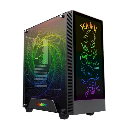 Корпус GameMax Kreator (MFG.A3612), Midi Tower, ATX, Black, 2x3.5"/2x2.5", USB2.0, USB3.0