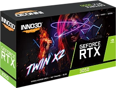 Видеокарта Inno3D GeForce RTX3050 TWIN X2 V2, 6G GDDR6 96-bit HDMI DP DVI N30502-06D6-1880VA60