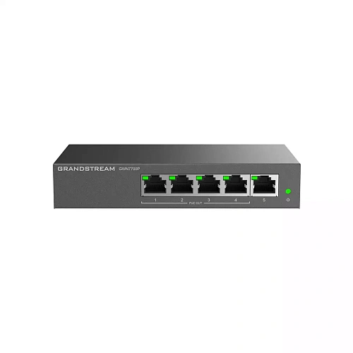 Switch 5 port Grandstream GWN7700P, 4x10/100/1000 Мбит/с, PoE, RJ-45