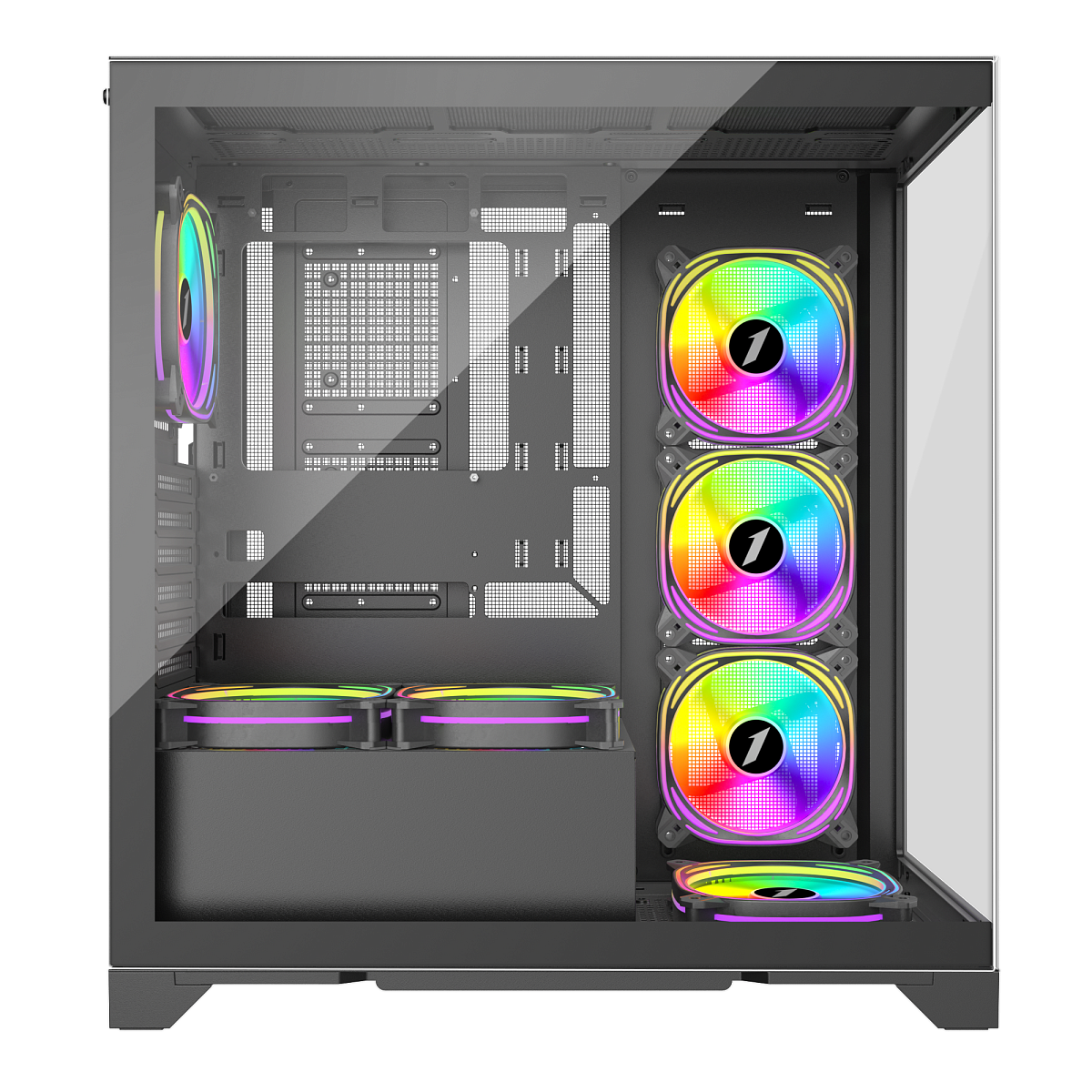 Корпус 1Stplayer MIKU Mi8-BK-3FBR-1FBC2, Midi Tower, m-ATX, Black, 3x3.5"/3x2.5", USB, USB-C