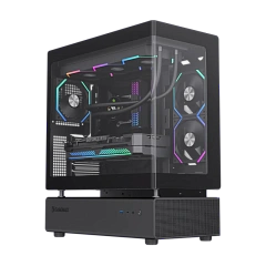 Корпус GameMax N80 BK, Midi Tower, ATX, Black, 2x3.5"/2x2.5", 2xUSB3.0, USB-C, RGB