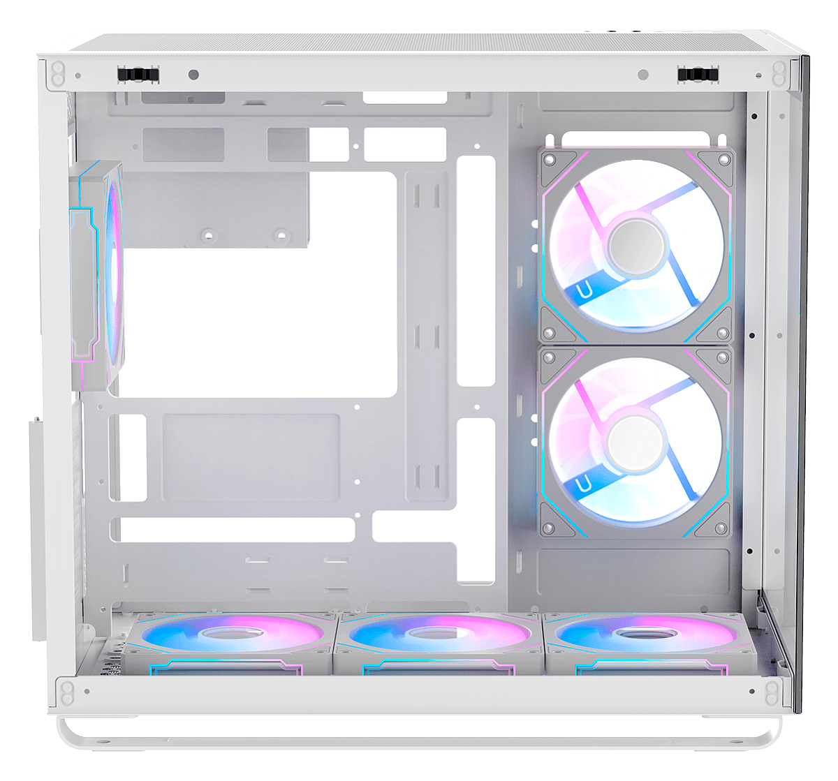 Корпус Ocypus Iota C70 WH ARGB ATX/mATX/mITX 2xUSB, Type-C, Предустановлены 6 вентиляторов с ARGB подсветкой, Белый, Iota-C70-WHD600XX-GL