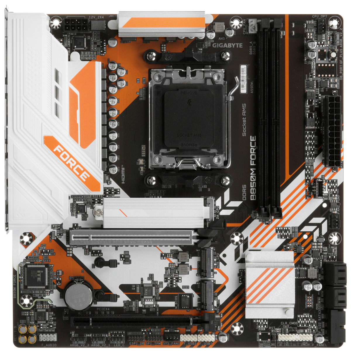 Матплата Gigabyte B850M Force, AM5, mATX, 2DDR-5, 2xPCI-Ex16, 4SATA, 3xM.2, HDMI, DP, 13USB