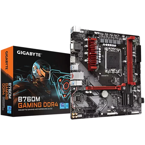 GIGABYTE Mainboard Desktop B760M GAMING DDR4 (LGA1700, 2xDDR4, 1xD-Sub, 1xHDMI, 1xDP, 2.5GLAN, 1x PCI Express x16 4.0, 1x PCI Express x1 3.0, 2xM.2, 4xSATA3, 1x USB Type-C, 5x USB 3.2 Gen1, 6x USB 2.0/1.1) mATX