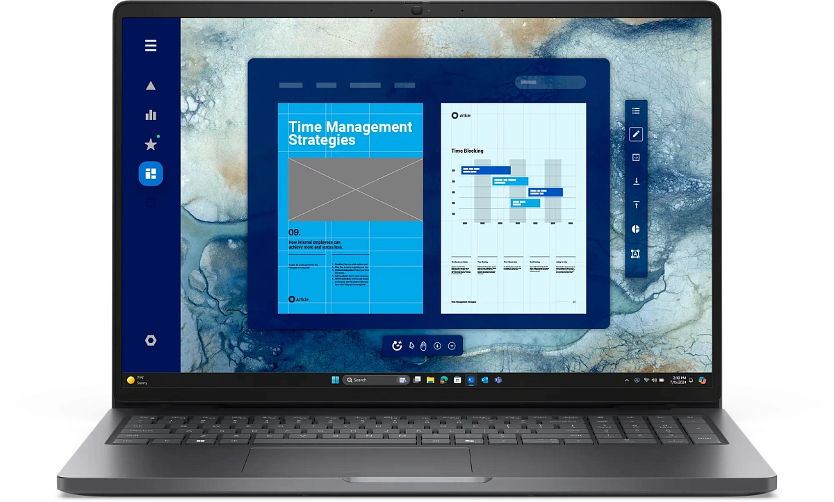 Ноутбук Dell/Pro 16 PC16250/Core 5/220U/1,5 GHz/16 Gb/M.2 PCIe SSD/512 Gb/No ODD/Graphics/Integrated/16 ''/1920x1200/Windows 11/Pro/64/FgrPr