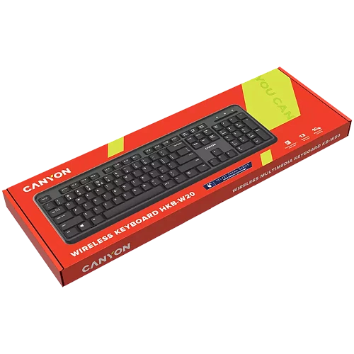 CANYON keyboard HKB-W20 EN/RU Velvet Wireless Black
