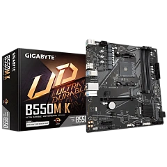 Матплата Gigabyte B550M K, AM4, mATX, 4DDR-4, 1xPCI-Ex16, 4SATA, 2xM.2, HDMI, DP, 12USB
