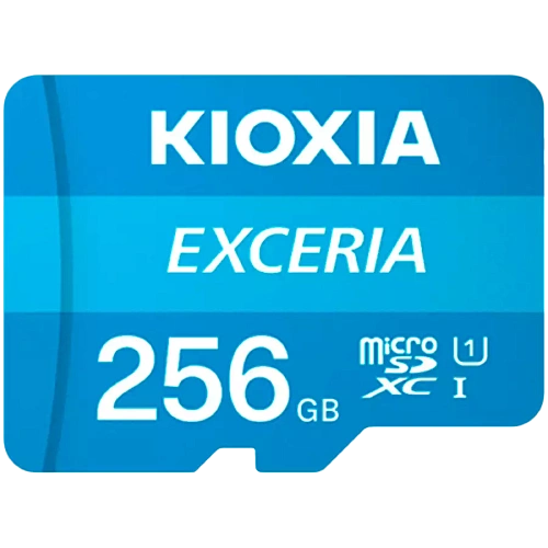 KIOXIA LMEX1L256GG2; 256GB microSD KIOXIA Exceria (M203) UHS I U1 with adapter
